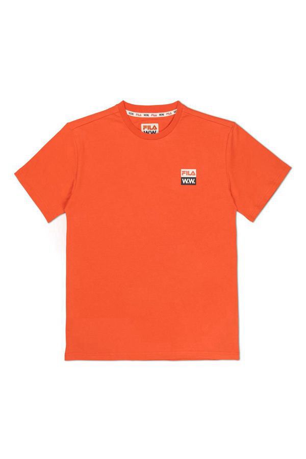 Fila X Wood Wood Boris Men's T-Shirts - Darkorange,NZ 861-4926